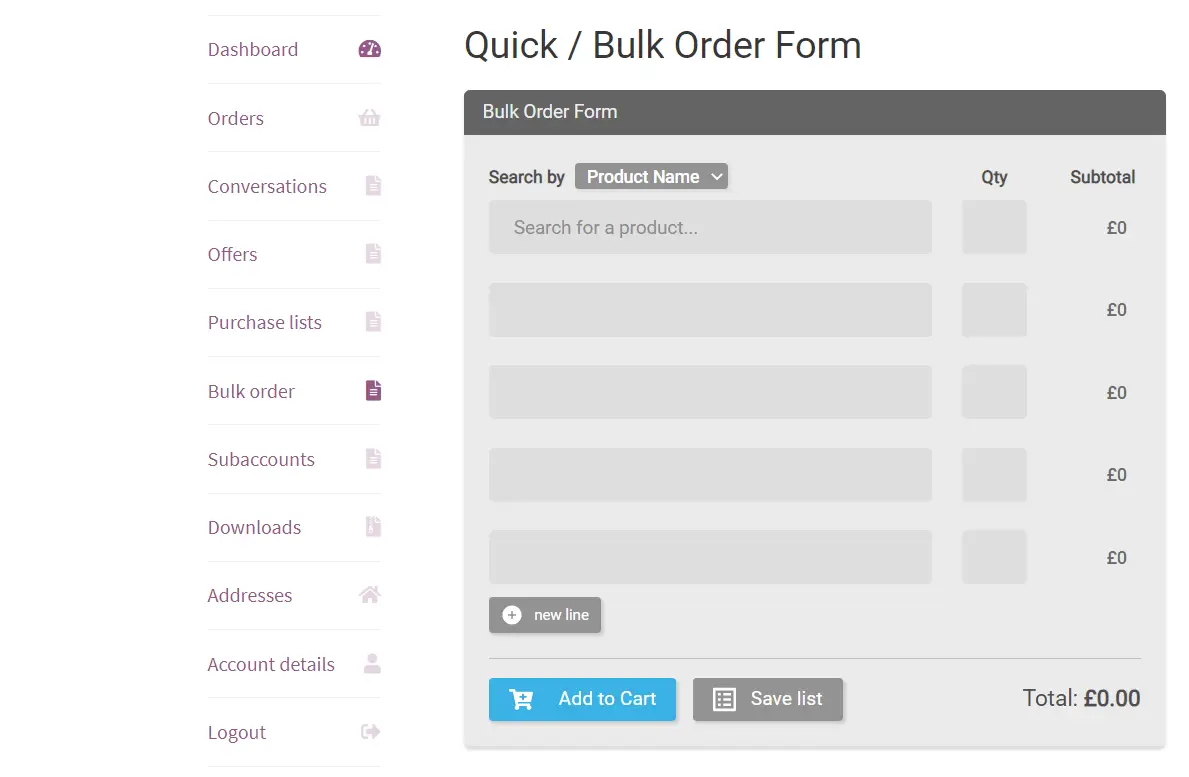 Wholesale Bulk Order Form - B2BKing
